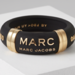 Marc by Marc Jacobs Black Rubber Gold End Cap Bangle